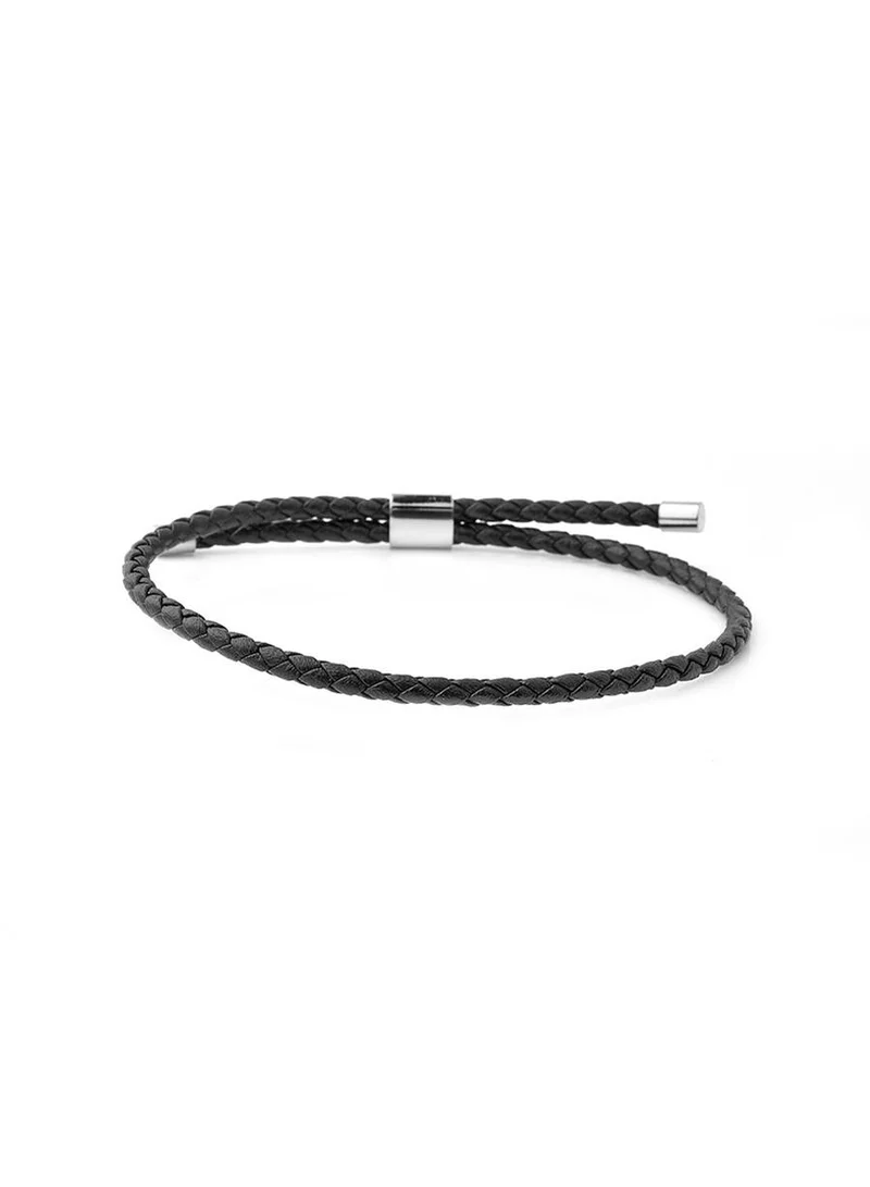 Riblor  Danilo Leather Bracelet Black for Men | Best Price UAE